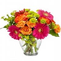 A combination of beautiful flowers that will blow your mind! Pink gerberas, oran...