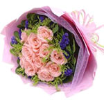 Bouquet of 16  pink roses beautifully wrapped like a gift. So give this bouquet ...