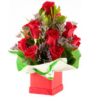Boxed Arrangement with roses only 12 prepared for someone who can tell you I lov...