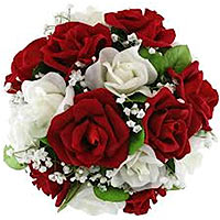 This beautiful combination of 1 dozen red & white roses in bouquet is specially ...