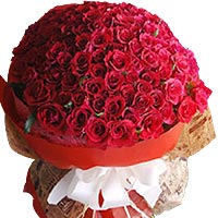 Show your Deep Love through this Brilliant Bouquet of Red Roses nicely mixed wit...