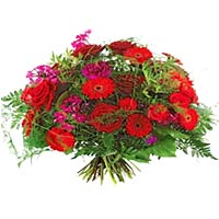 This amazing Luxury bouquet is composed of Deep Red Roses with Red Gerberas. Any...