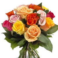 Mixed bouquet of roses in many colors - for any room, any time. A bouquet to all...