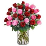  Mix the classic vase of pink and red roses!  Take your pick- she will love you ...