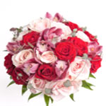 Brighten someones day with this heartwarming bouquet of pretty pink,red roses  ...