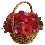 Rich red roses, pretty pink carnations and sunny o...