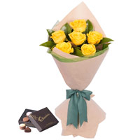 Wrapped up with your love, this Magical Bouquet of Blossoming Six Long Stemmed Y...