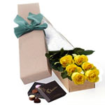 Long Stemmed Roses Gift Box Yellow 6