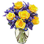 Yellow Roses, the traditional flower of friendship, receive a modern style in th...