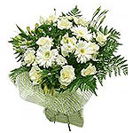 A very special person deserves a very special bouquet. White Roses and Gerberas ...