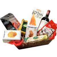 Wonderful Luxury Basket of Goodies with Wine