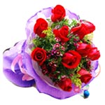 Send this Gorgeous Bouquet of 11 Red Roses with Gr......  to Dongying