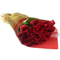 These fresh red roses arrngement of 12 roses to give as a gift at any celebratio...