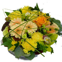 we tie all the flower arrangements of fresh flowers after receiving the order. ...