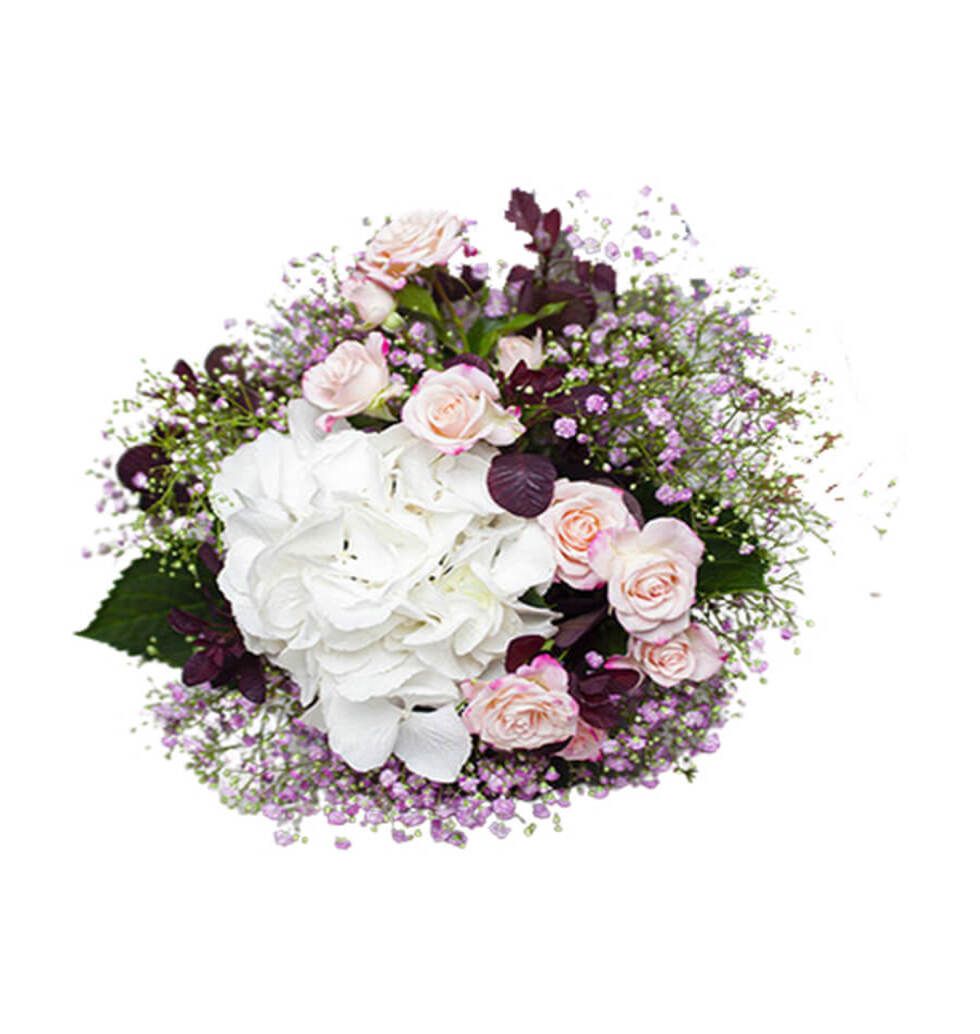 The everlasting enchantment that this bouquet of dinara roses and white hydrange...