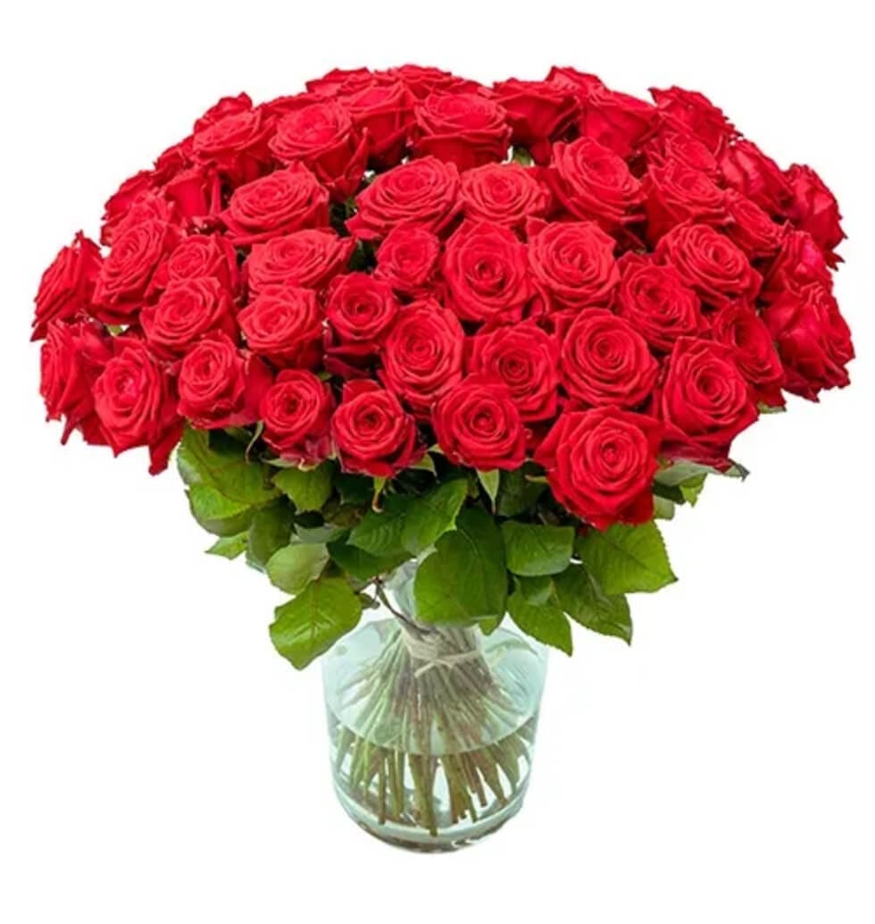 This is a stunning bouquet of seventy red roses sure to put a smile on a special...