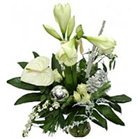 White modern New Year bouquet