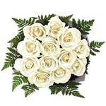 12 White Roses Bouquet