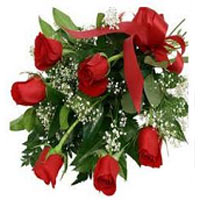 This bouquet is made up of 7 roses red, Gypsophila and fern. bouquet of flowers ...