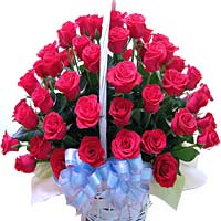 Red Roses in basket