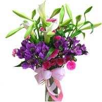 Lilies with seasonal flowers 