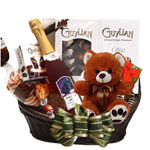 Guylian chocolates, bear doll and savory gourmet s...