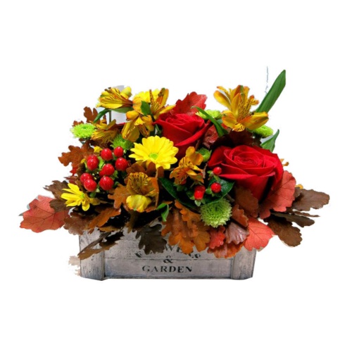 Welcome to our autumn flower arrangement in a box ...