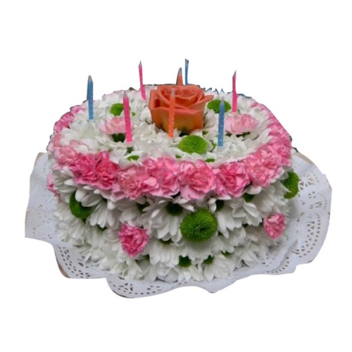 Brighten their special day with a Flower Cake, dec...