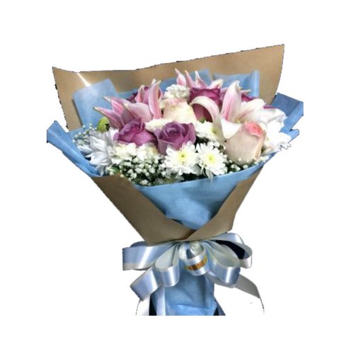 Send this classic gift set of beautiful lilies, tr...