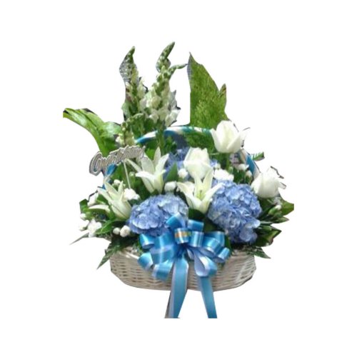 These vibrant blue and white flowers will create a...