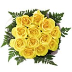 12 Yellow Roses Bouquet