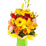 Bring smiles with a cheerful bouquet of colourful flowers Make their life beauti...