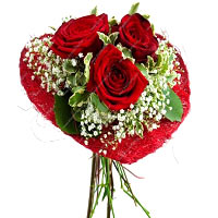 Color: red<br>The red roses Red Naomi with their velvety petals, decorated with ...