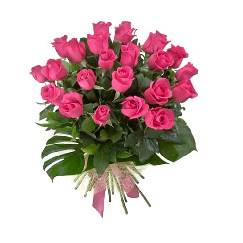 Give this beautiful bouquet of 24 pink roses a gif......  to praia grande