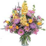 These perfect yellow and lavender Asters, Daisies,......  to north battleford_florists.asp