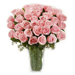 Send this Touching Vase with 36 Pink Roses to your......  to talca_florists.asp