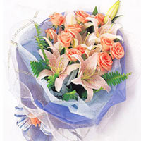 2 light pink lilies, 10 pink roses, (or red rose),......  to Nanning_china.asp