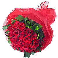 24 red roses, match greenery,red gauze package wit......  to jiande_china.asp
