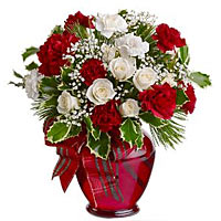 8 white roses, 5 white carnations, 8 red carnation......  to danyang_florists.asp