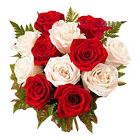 6 red roses, 6 white roses, match greenery, flower......  to flowers_delivery_atushi_china.asp