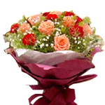 9 pink roses, 12 red carnations, baby's breath, gr......  to Chengde_china.asp