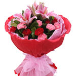  10 red carnations and 10 pink carnations, with 2 ......  to Changde