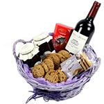Present this Delightful Cookie and Wine Basket to ......  to maanshan_florists.asp