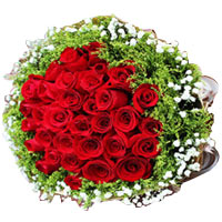 This gift of Delicate 36 Red Roses Hand-tied Bunch......  to Fenghua
