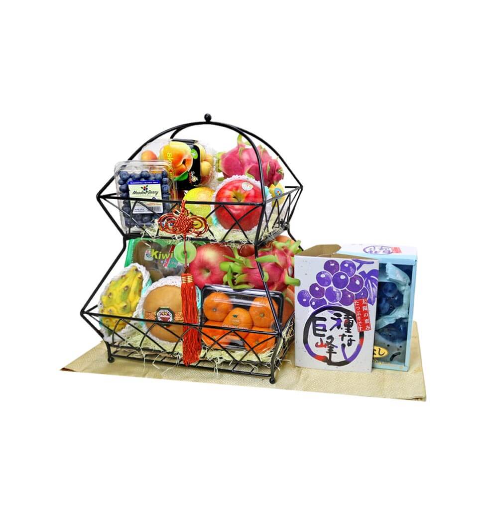 This fruit basket includes 12 types of fresh fruit......  to flowers_delivery_lung kwu chau_hongkong.asp