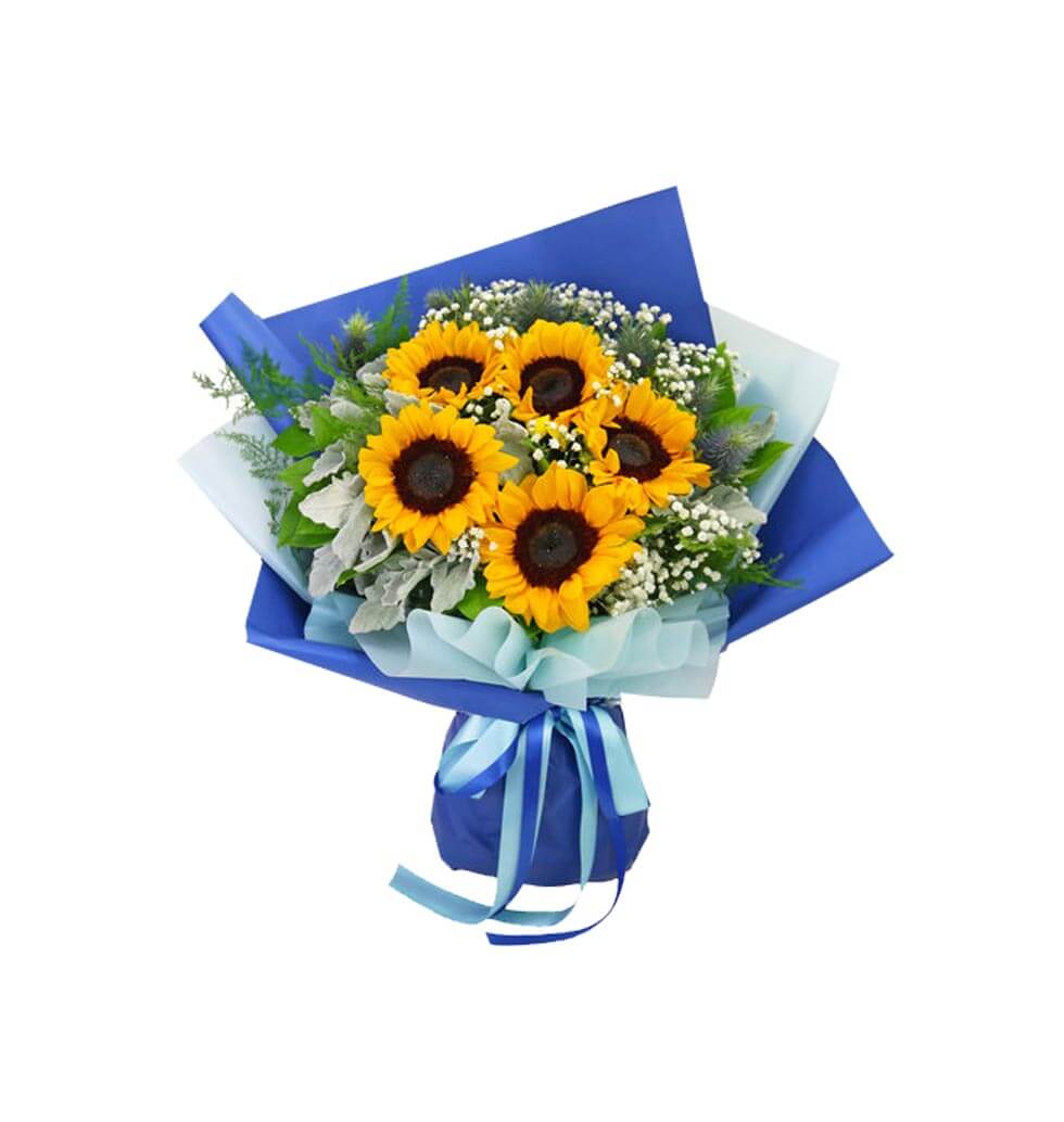 A fresh, brilliant mix of sunflowers and spring bl......  to cheung sha wan_florists.asp