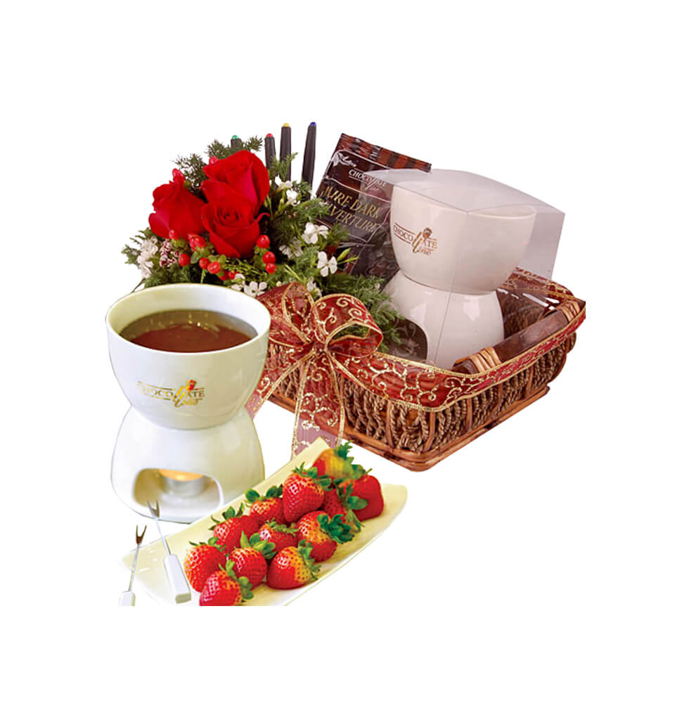 A Ceramic Gift Set in a Basket, complete with choc......  to flowers_delivery_kajang_malaysia.asp