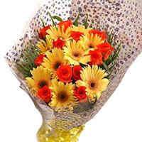 Cheerful orange yellow bouquet. Suitable for any occasion!...