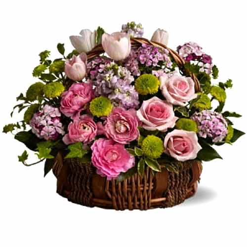 Fresh Assorted Flowers in a Basket.<br>- Pink Rose......  to dapitan