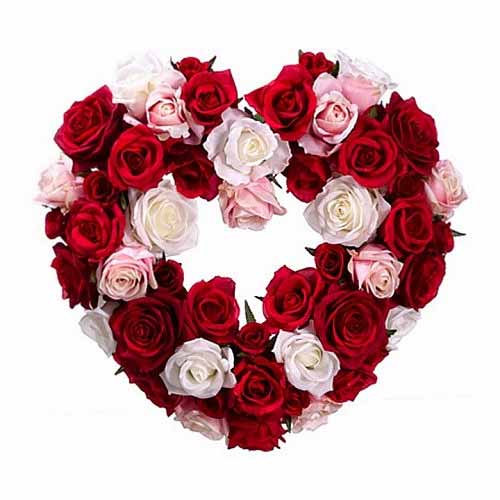 Red and pink roses in a heart shape basket.......  to tabaco_philippine.asp